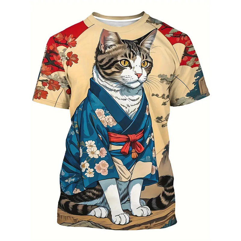 Cat Pattern Funny T-shirt Men' - Popular Anime Merchandise review and price