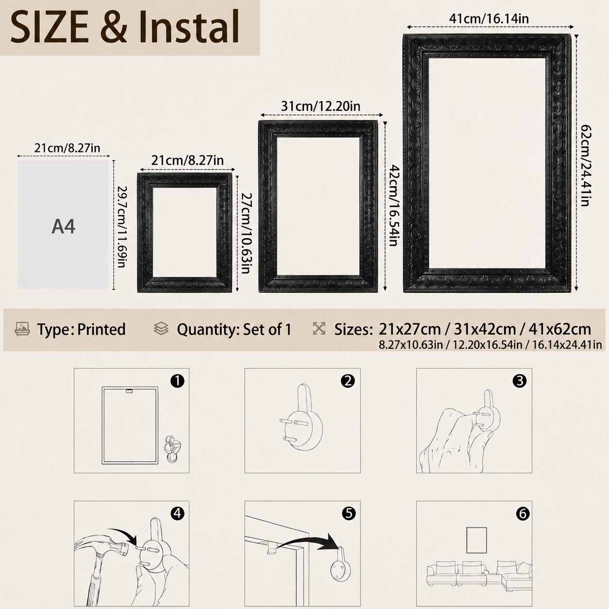 Framed Canvas Wall Art Vintage - Art Print Framed review and price