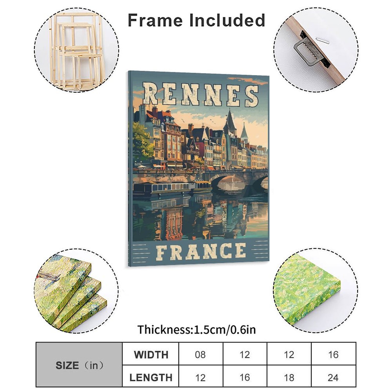 Rennes In France Charming Fren - Art Print Framed review and price