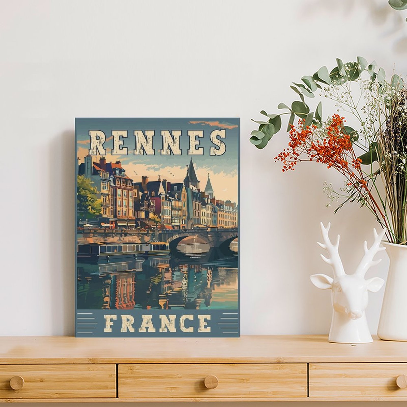 Rennes In France Charming Fren - Art Print Framed review and price